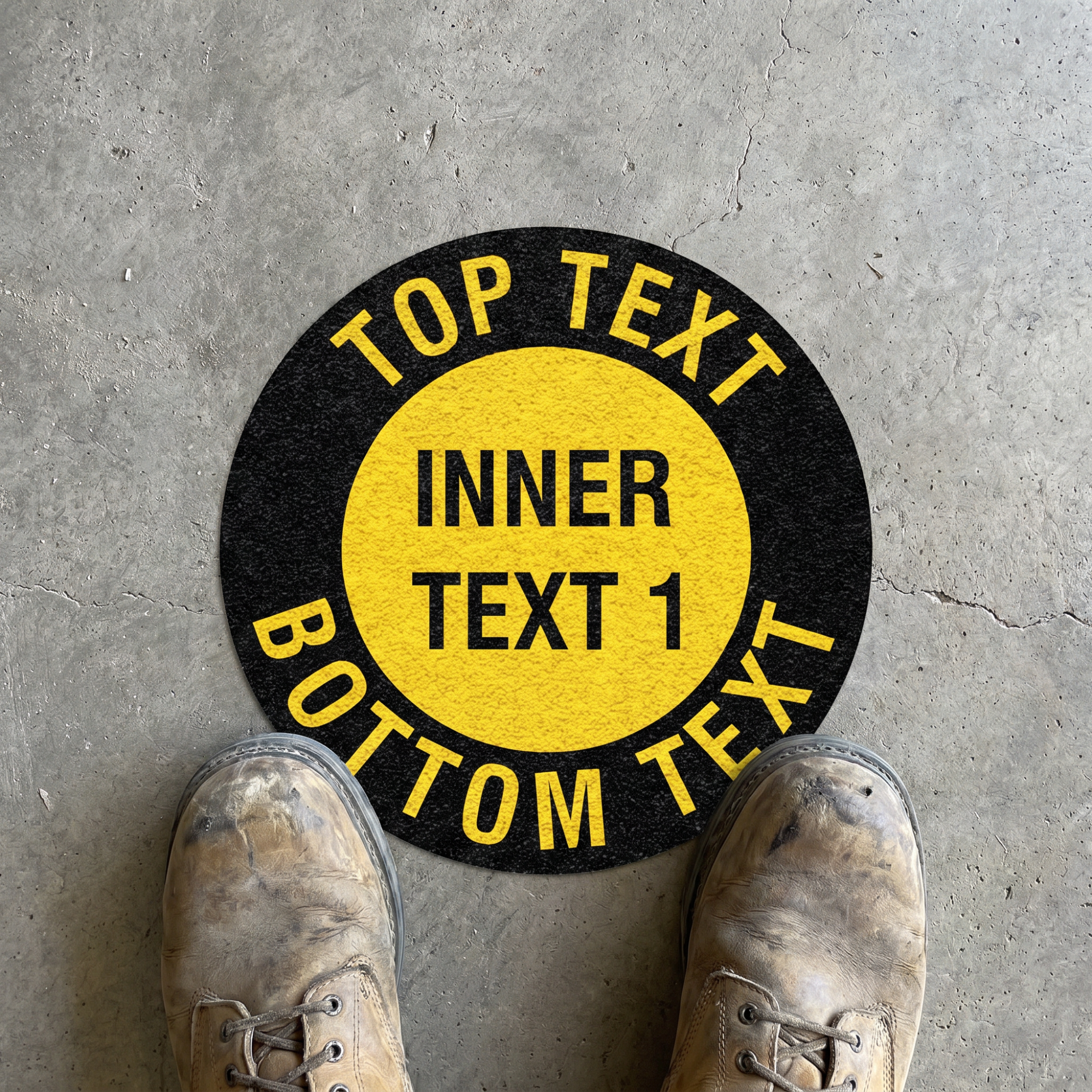A floor sign being cleaned by a mop.